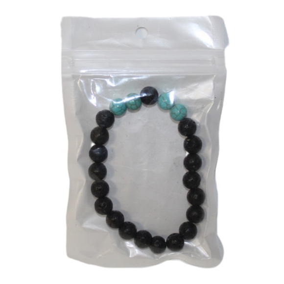 Black Agate & Turquoise Bracelet - Picture 11 of 12